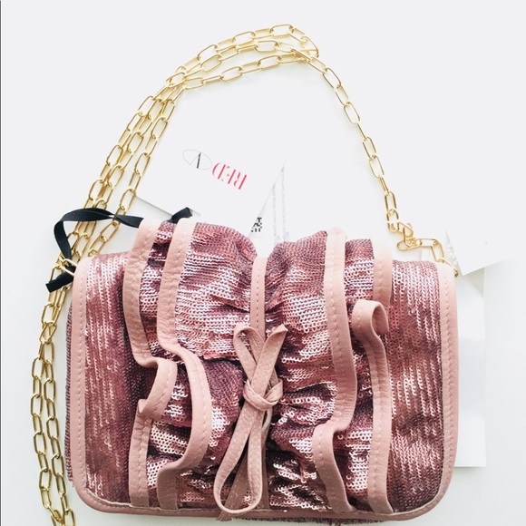 Metallic sequined Valentino ruched crossbody bag - Picture 1 of 7