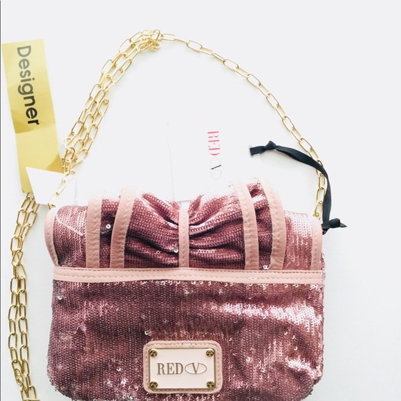 Metallic sequined Valentino ruched crossbody bag - Picture 2 of 7