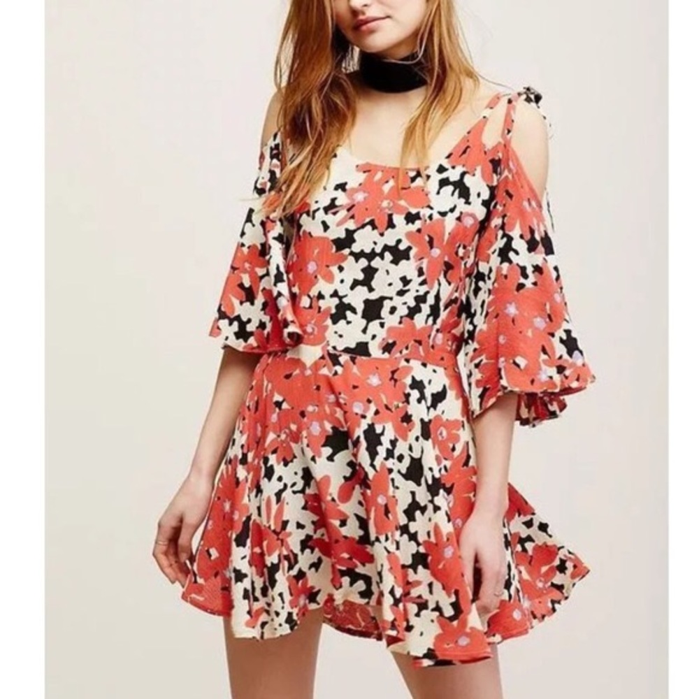 Free People Floral Mini Swing Tunic - Small