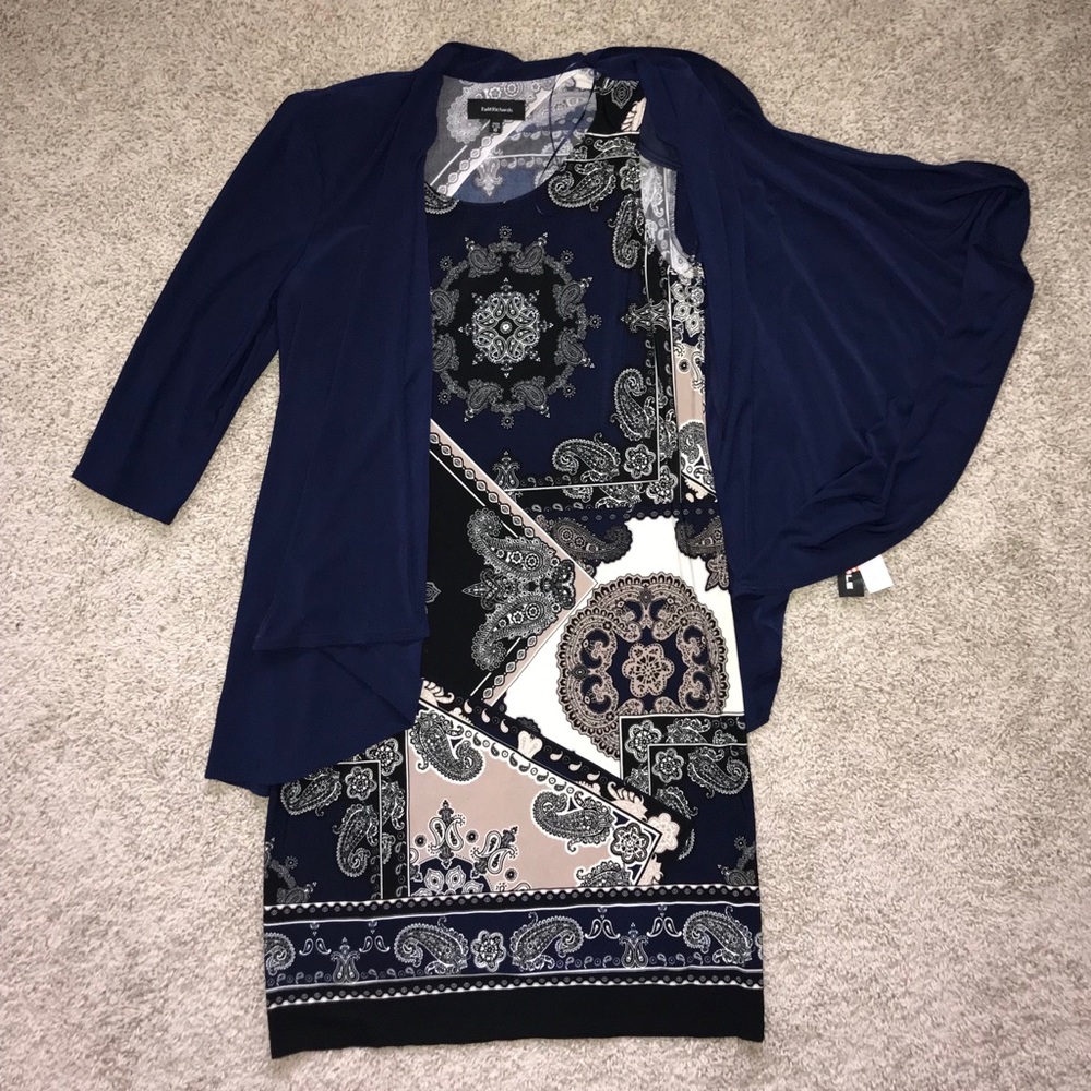 BEAUTIFUL NEW ONE-PIECE DRESS & CARDIGAN SET!