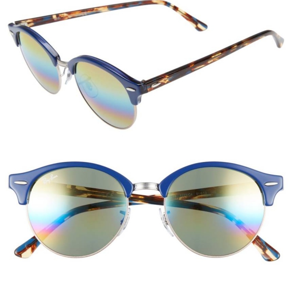 RAY-BAN Clubround 51mm Round Sunglasses Rb 4246