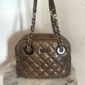 Kate Spade Metallic Brown Quilted Purse