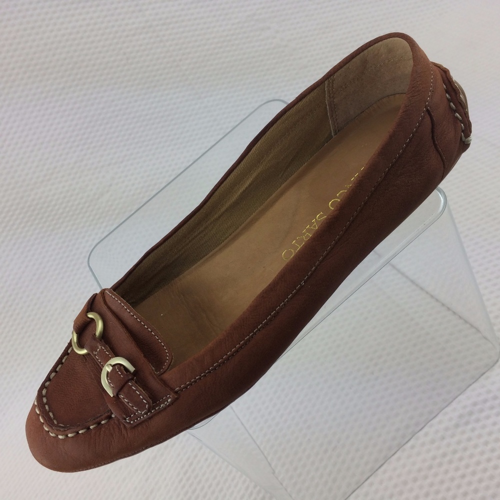 Franco Sarto Tan Brown Horse Bit Driving Moc Toe