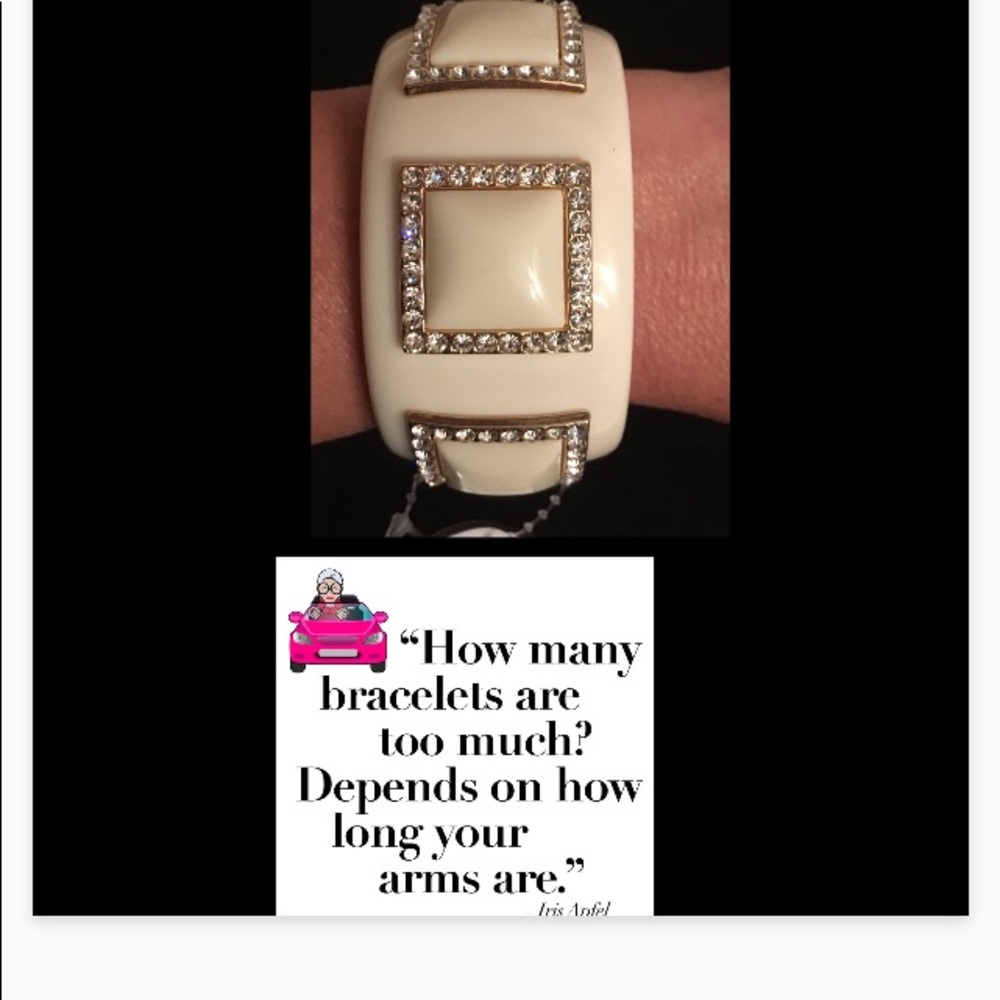 INC•Pavé White Cuff Bracelet
