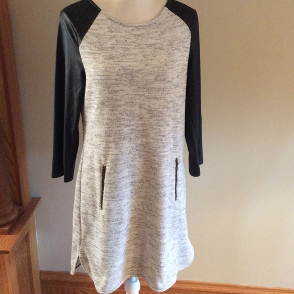 Sanctuary Dresses & Skirts - Sanctuary knit dress with pleather sleeves