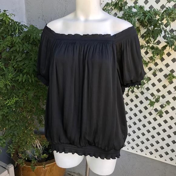 Alfani Tops - ALFANI Black Peasant Blouse Dressy Top Plus 18W