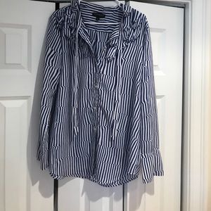 Banana Republic blue and white striped blouse xl