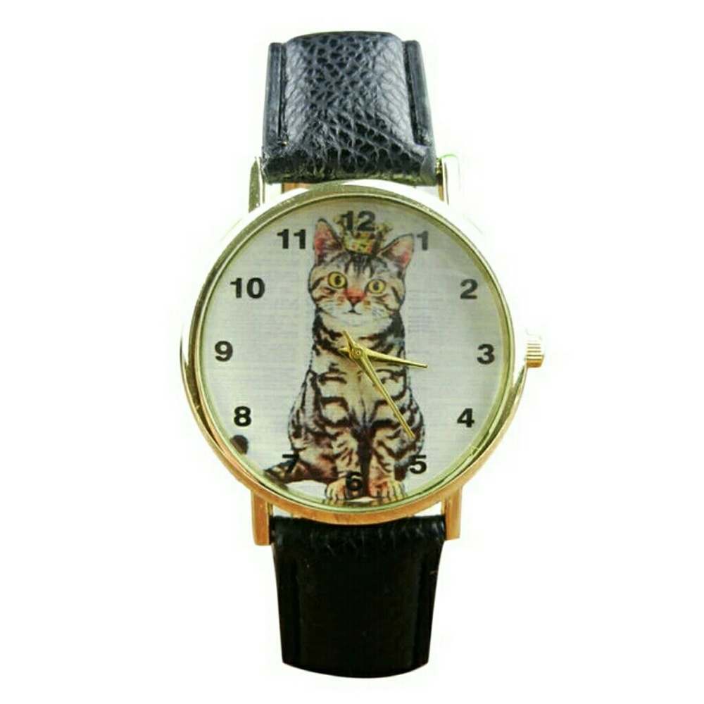 CAT FAUX LEATHER WATCHES.