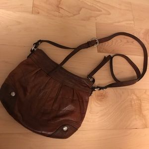 B Makowsky leather cross body purse
