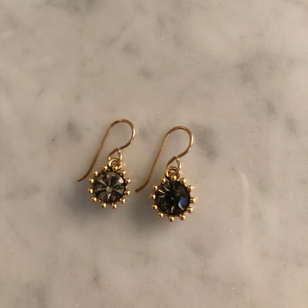 Clear stone drop earrings