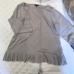 Banana Republic grey silk blouse