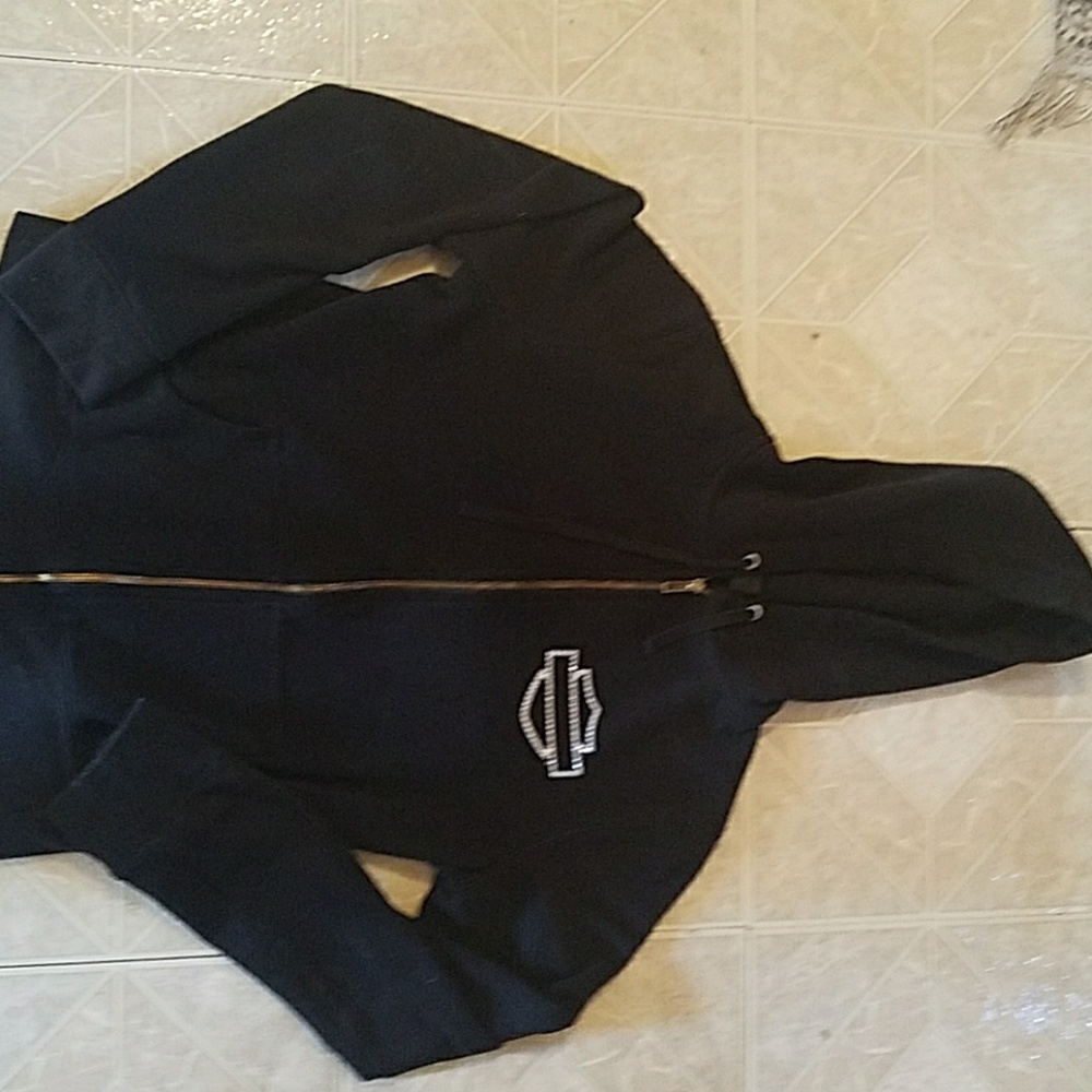 Rhinestone Harley Davidson zip up hoddie.