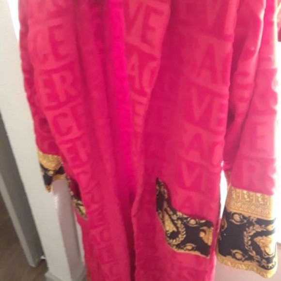 pink versace robe