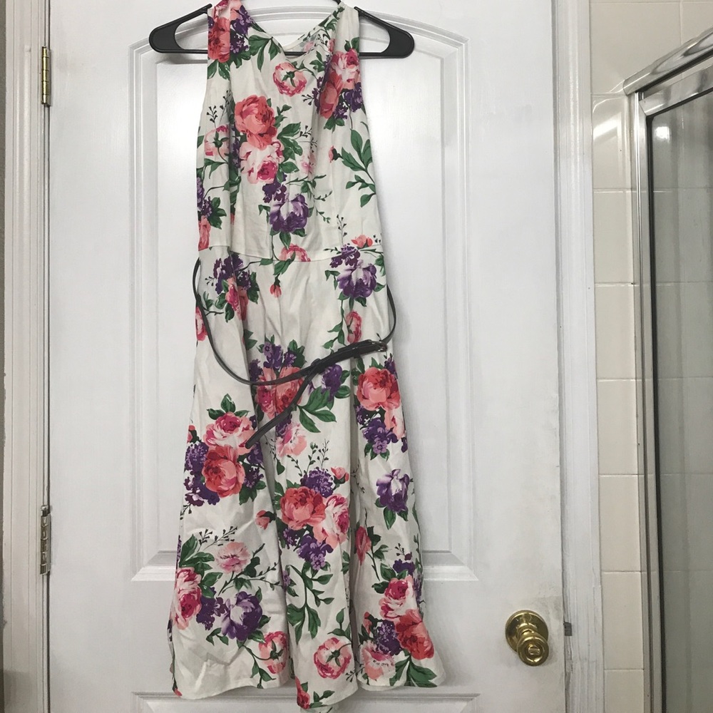 Floral dress with belt