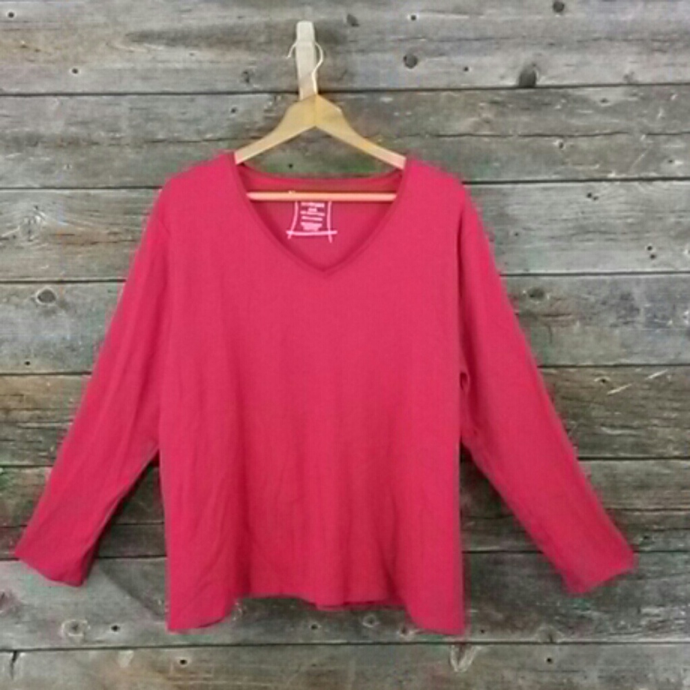 Lane Bryant 22/24 red long sleeve shirt