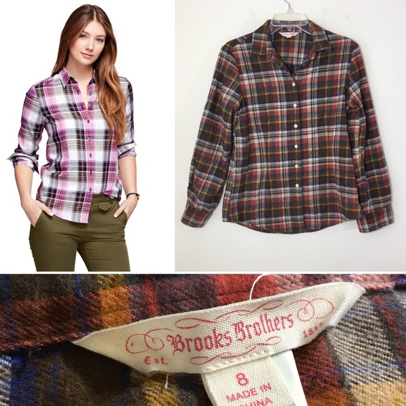Brooks Brothers Tops - Brooks Brothers women cotton plaid shirt 1818 O