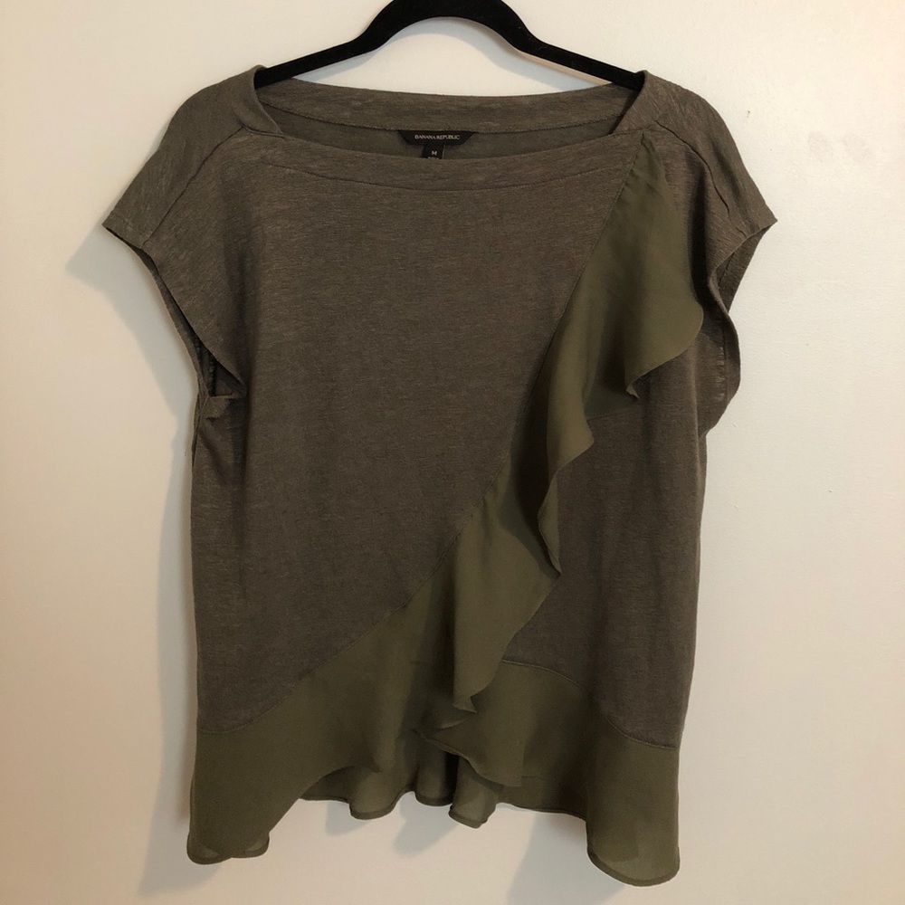 Banana Republic Ruffle Cross Front Tee