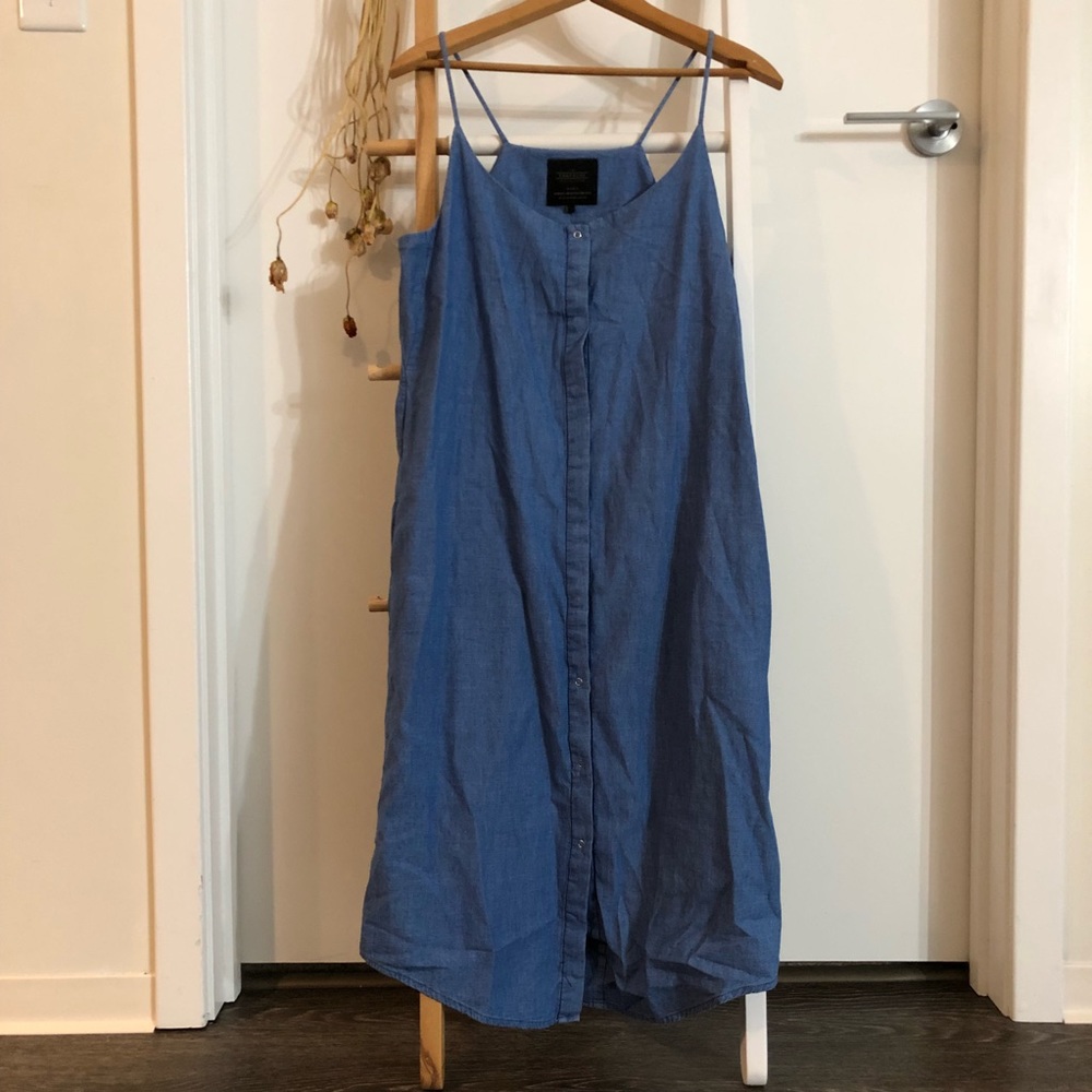 Zara Chambray Midi Dress size S