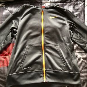 Nike Boys XL Zip up Jacket - Dark Gray and Orange