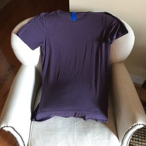 Eggplant color short sleeve cashmere t-shirt