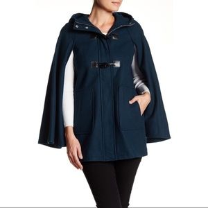 BCBGGENERATION Wool Blend Toggle Cape in Navy