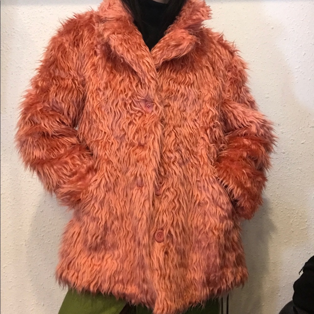 Vintage faux fur Pink Jacket sz M/L