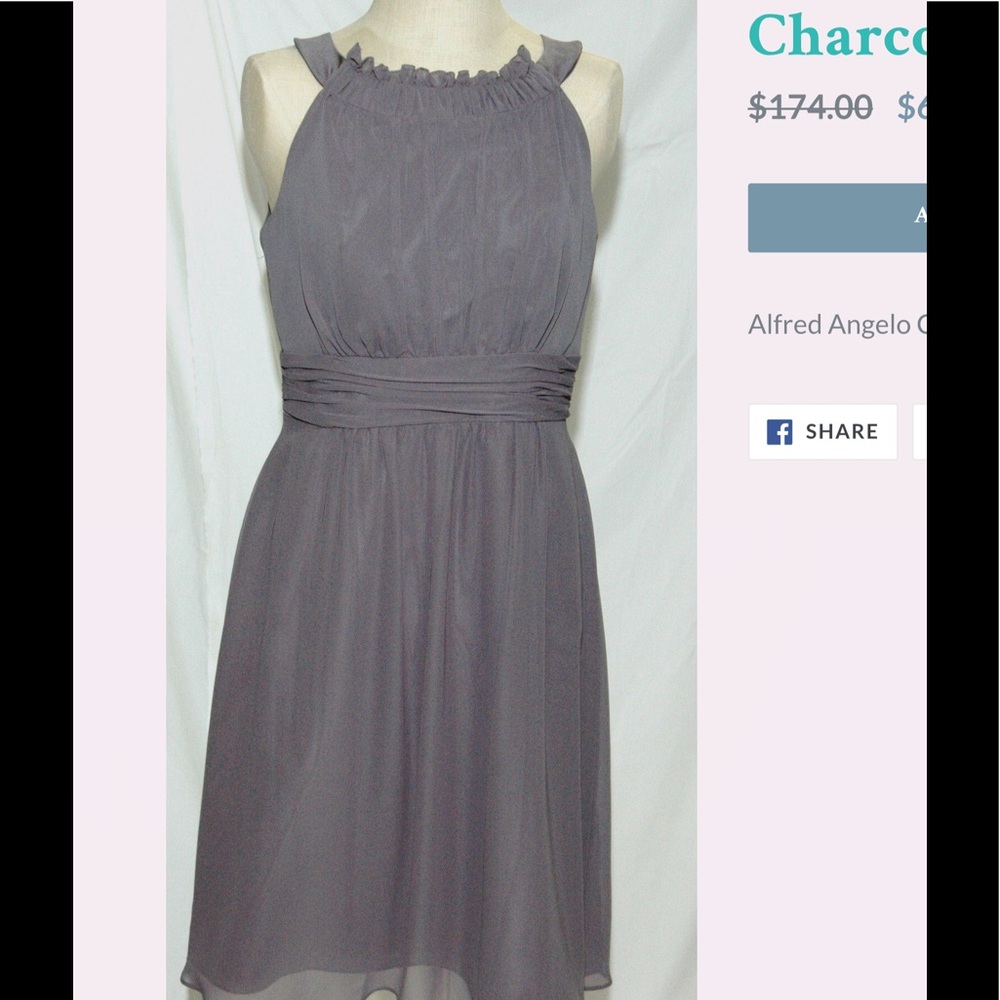 NWT Alfred Angelo Charcoal Dress