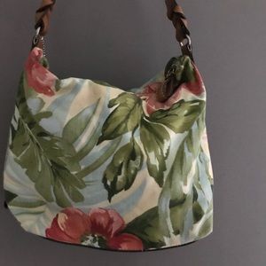 Genuine Fossil Canvas Tropical Print Shoulder Bag