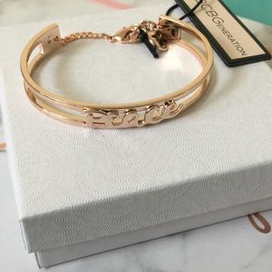"Peace" rose gold bracelet bangle