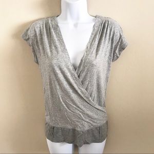 Club Monaco grey wrap top