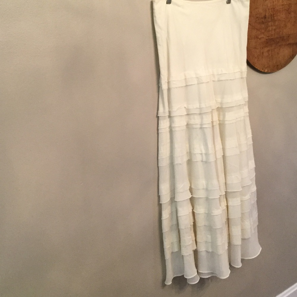 White black dressy ruffle skirt