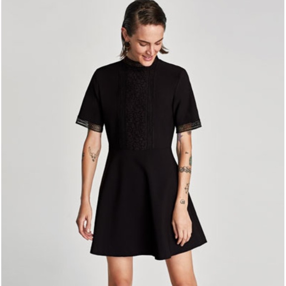 Zara Dresses & Skirts - Zara Mini Dress with Lace Detail
