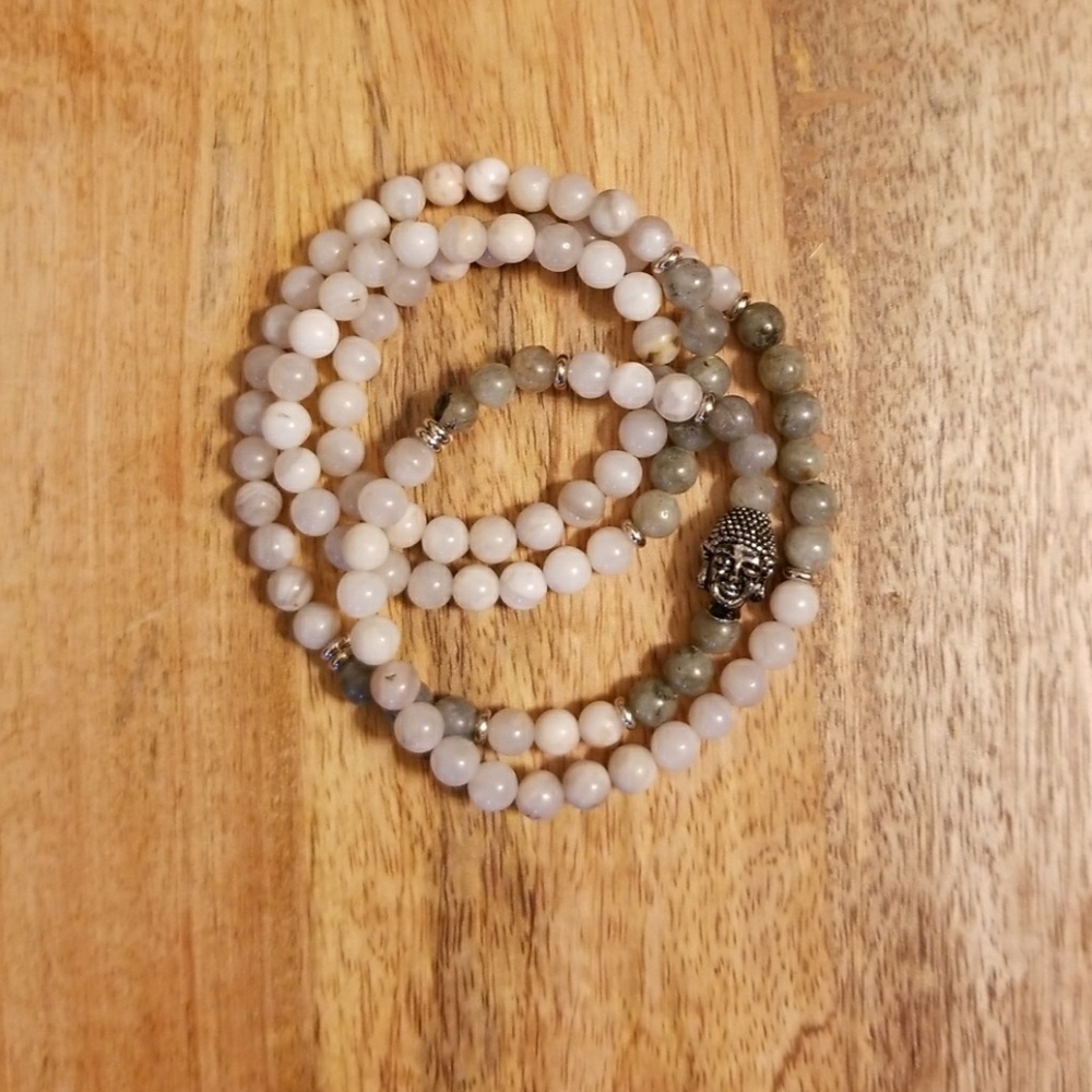Agate and Labradorite Mala