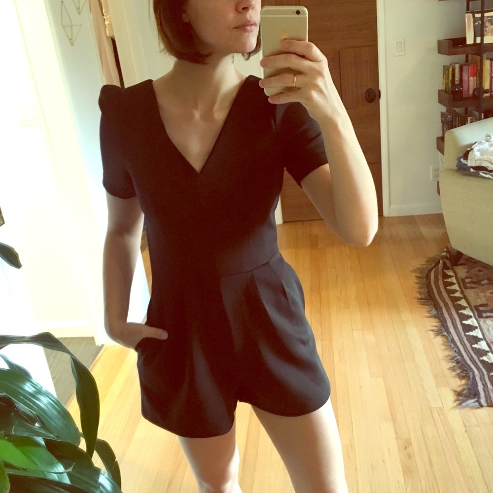 Black Structured Romper