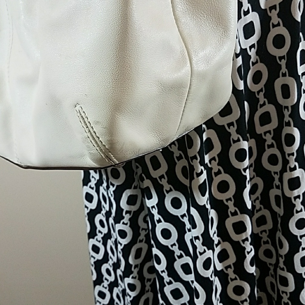 Coach tan and off-white purse
