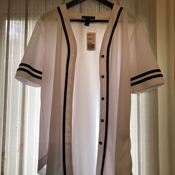 Forever 21 Tops - baseball button-up tee