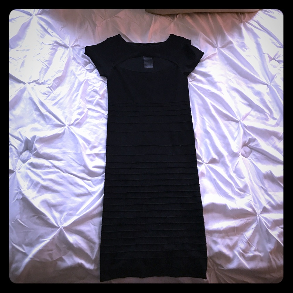 Bebe midi dress black .