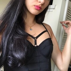 Caged bra top corset