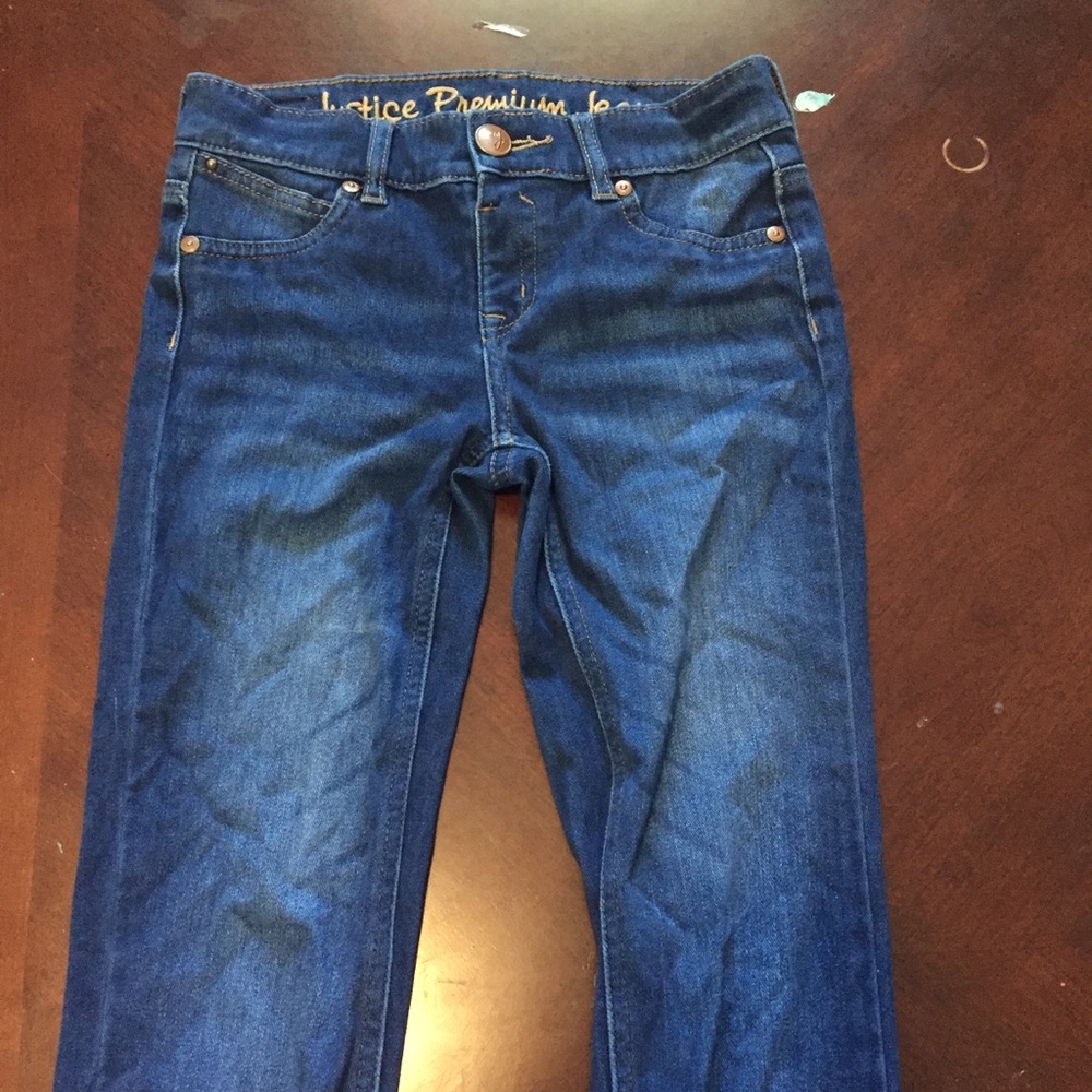 Justice blue jeans.