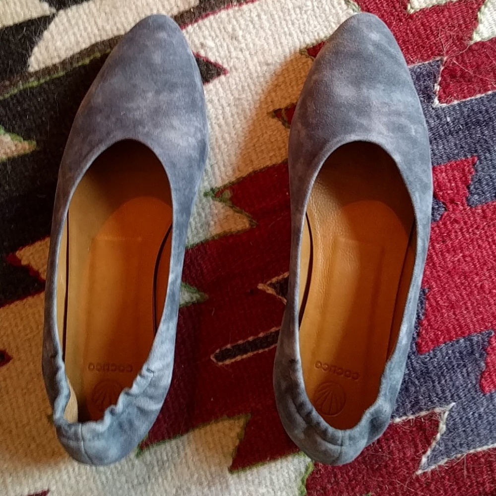 Coclico suede powder blue flats