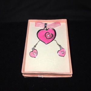 New Heart Necklace & Earring Set Gift Boxed