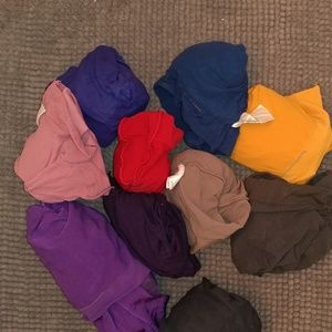 Assortment of colored tights.