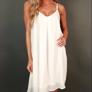 Getaway Vacation White Shift Dress