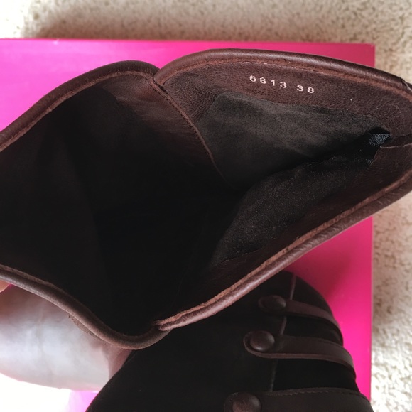 Fornarina chocolate suede and leather ankle boot - Picture 7 of 8