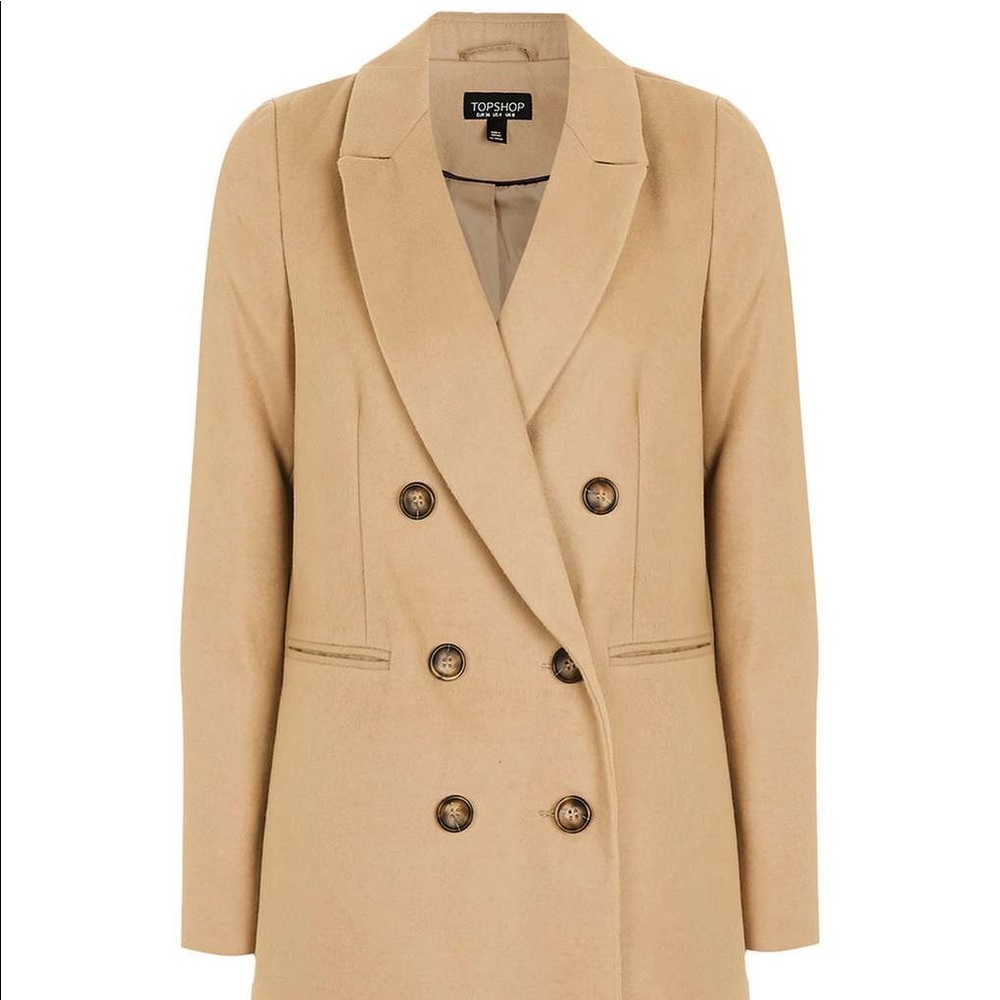 ✖️SOLD✖️Topshop Camel Double-Breasted Midi Coat