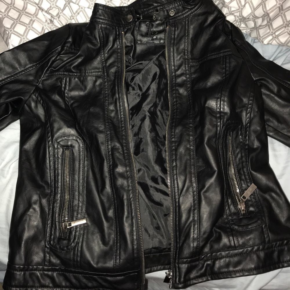 Black leather jacket