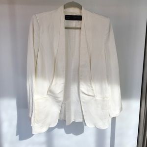 ZARA Basic white cotton blazer