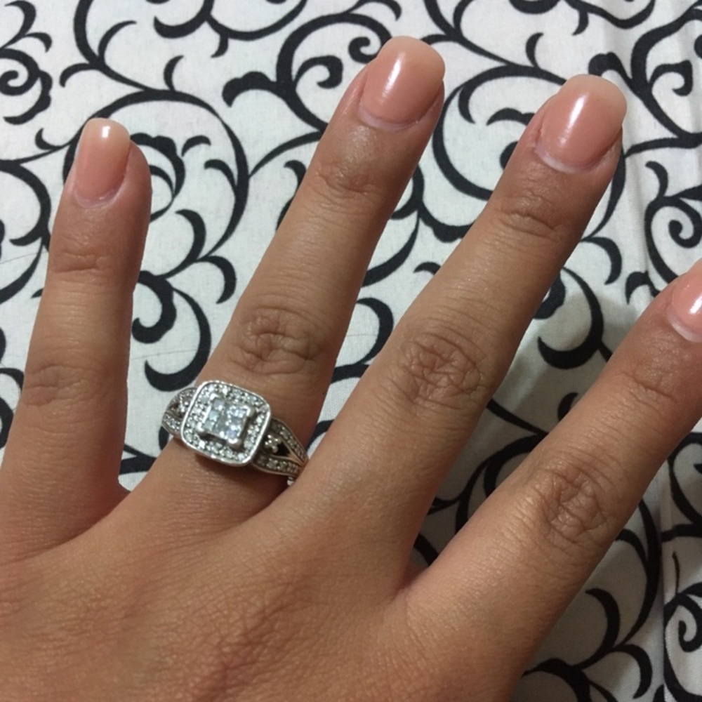 Real Silver Cushion Cut Ring