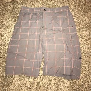 Pink and gray lululemon golf shorts
