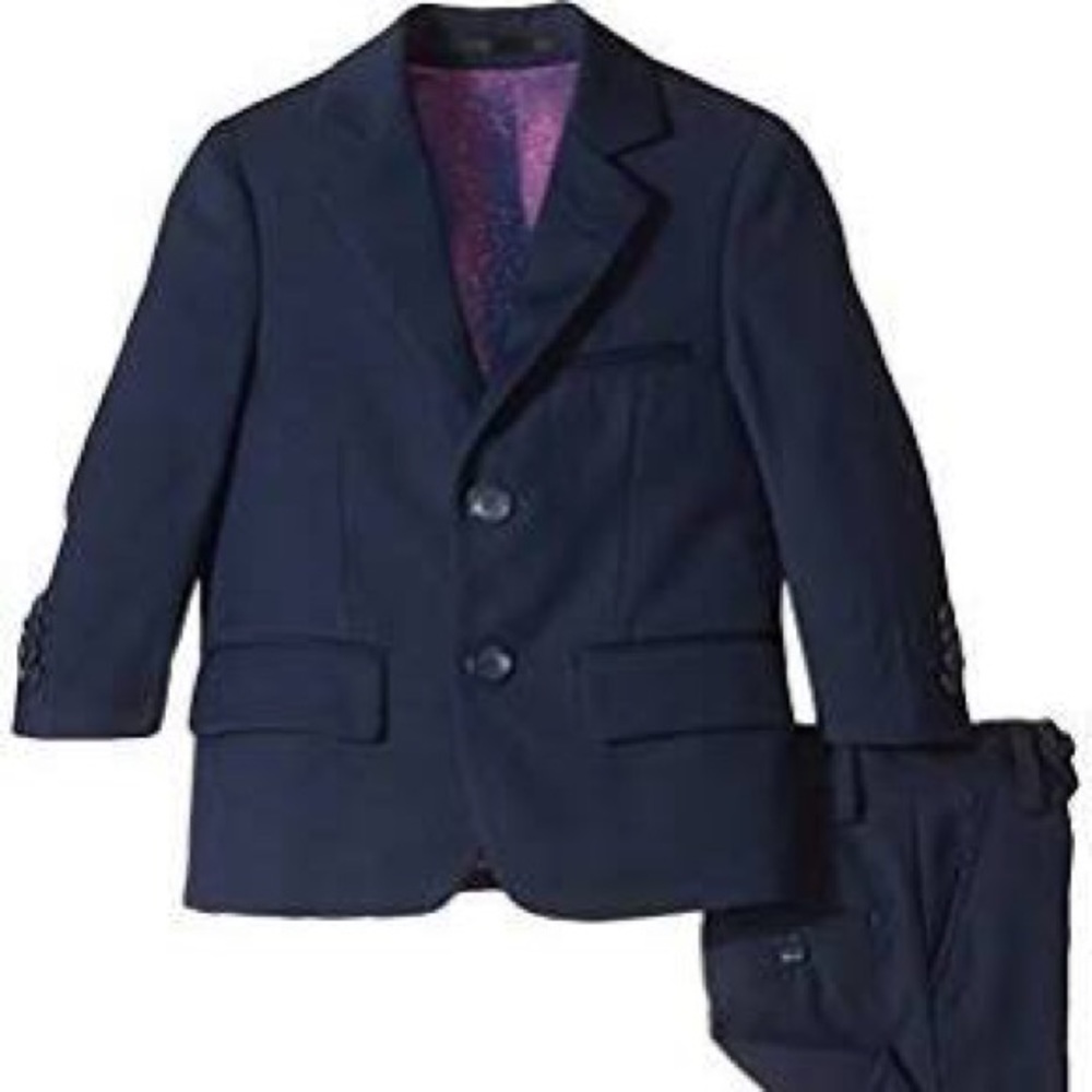 Isaac Mizrahi boys 2 piece Navy wool suit